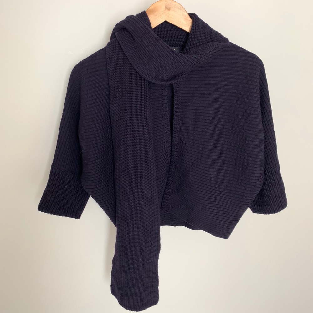 Escada Virgin Wool Navy Knit Cardigan